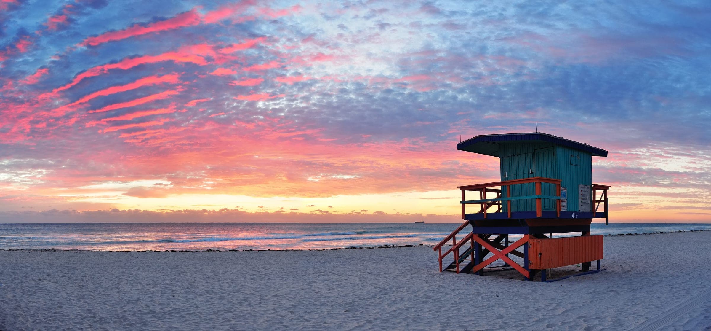 Miami Beach lifeguard tower at sunrise